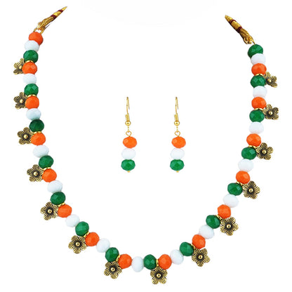 Forless Tri Color Necklace Set Bracelet Handmade For Independence Day/Republic Day