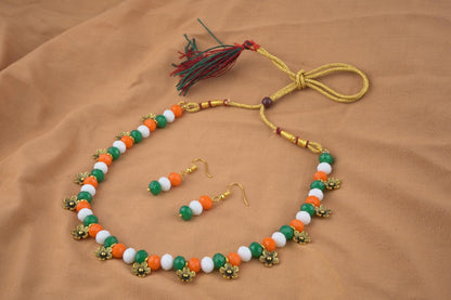Forless Tri Color Necklace Set Bracelet Handmade For Independence Day/Republic Day