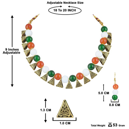 Fancy Tricolour Necklace & Bracelet Set – Independence Day Special