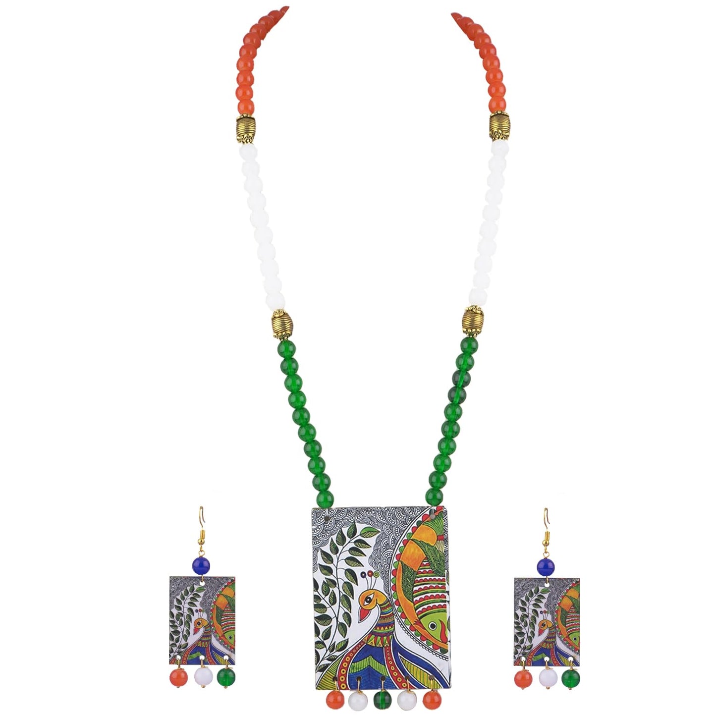 Tri-Colour Necklace & Bracelet Set – Independence Day Special Combo