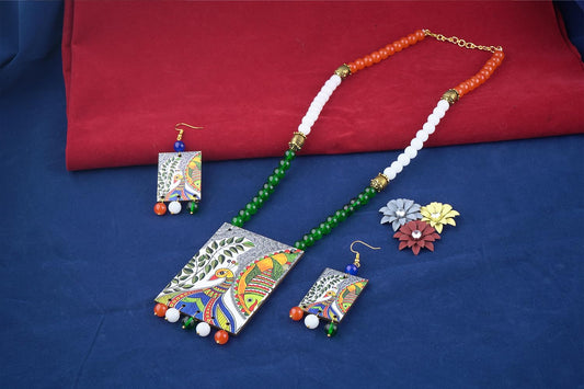 Tri-Colour Necklace & Bracelet Set – Independence Day Special Combo