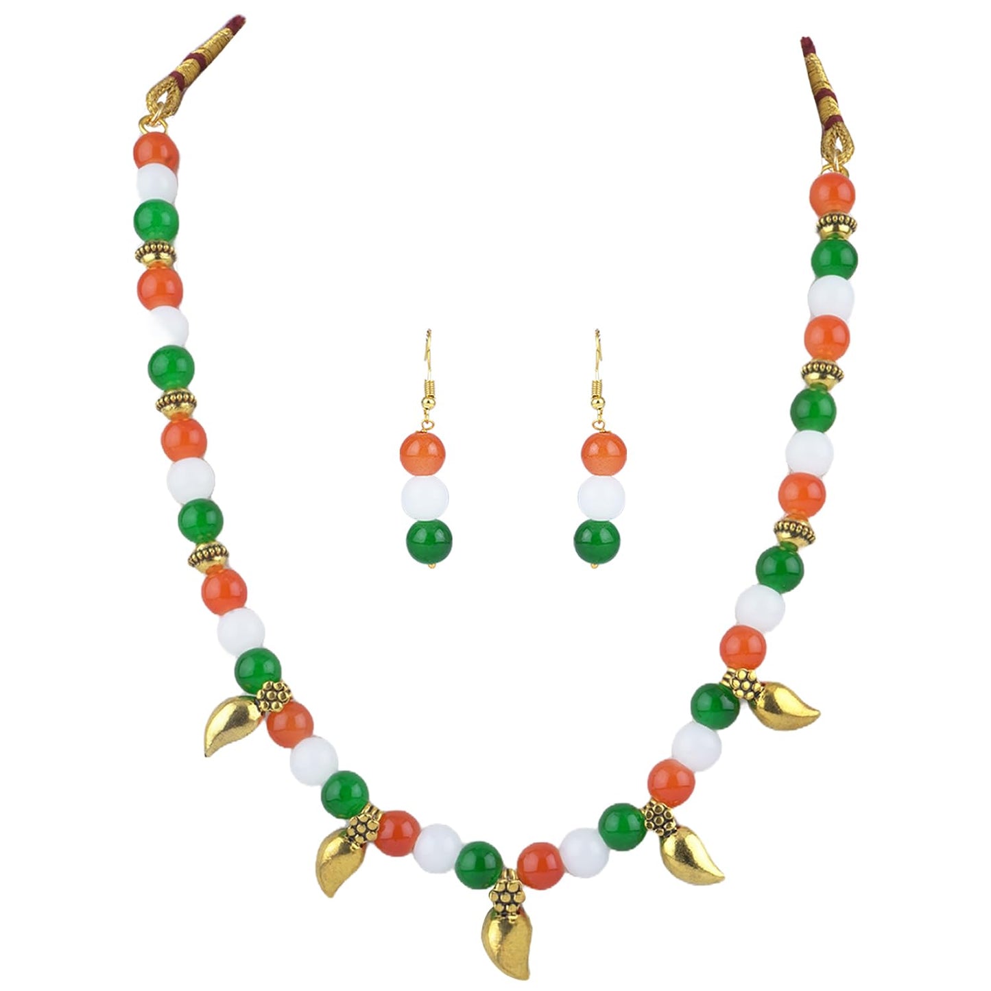 Tricolour Necklace & Bracelet Set – Independence Day Special Combo