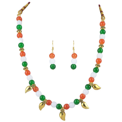 Tricolour Necklace & Bracelet Set – Independence Day Special Combo