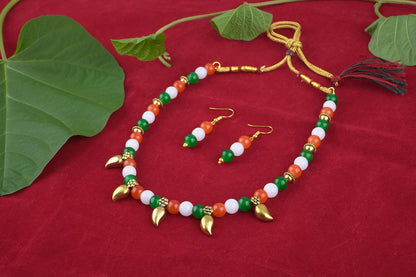 Tricolour Necklace & Bracelet Set – Independence Day Special Combo