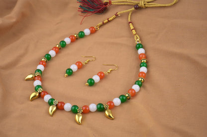 Tricolour Necklace & Bracelet Set – Independence Day Special Combo