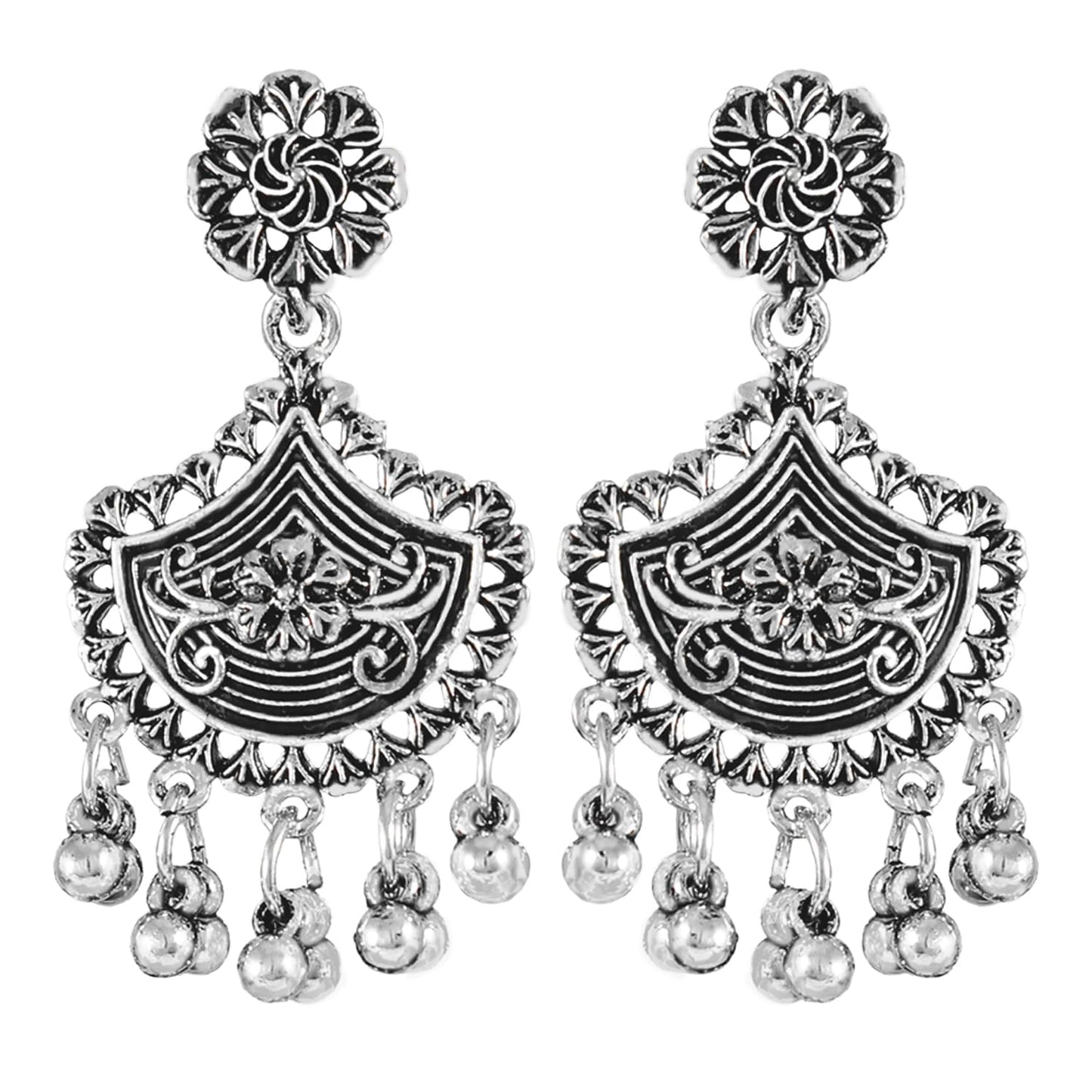 Navratri Oxidised Necklace Set – Multicolor Stone Statement Combo