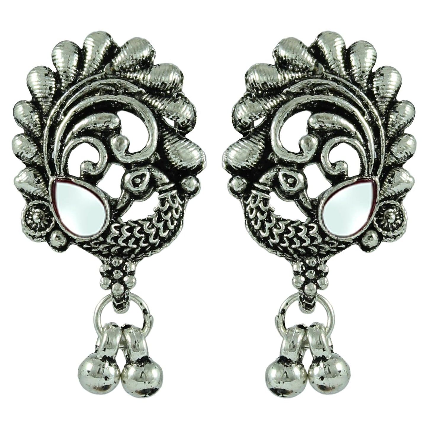 Navratri Peacock Oxidised Set – Necklace, Earrings, Ghungroo Bracelet & Ring