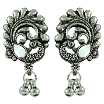 Navratri Peacock Oxidised Set – Necklace, Earrings, Ghungroo Bracelet & Ring