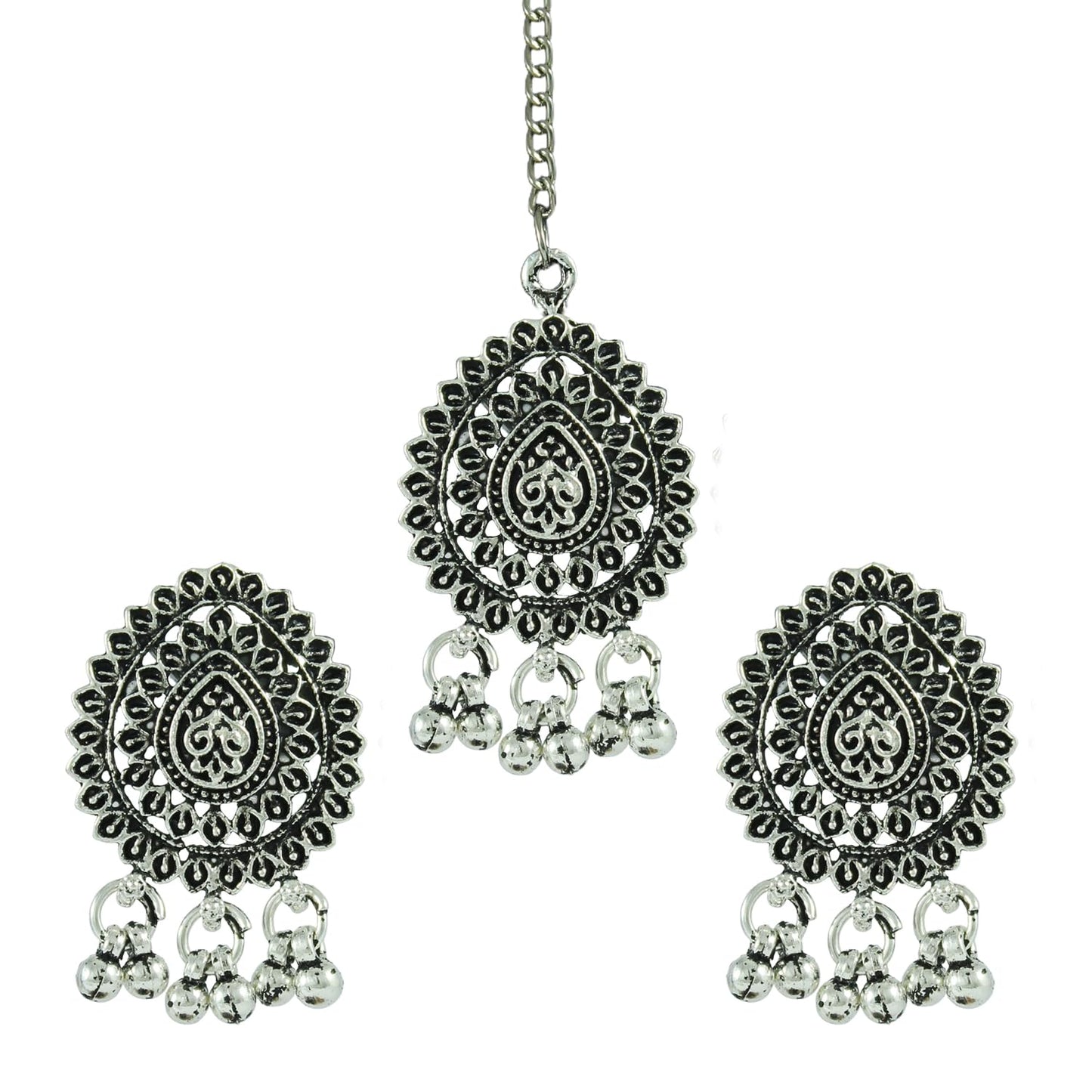 Navratri Oxidised Choker Set – Necklace, Earrings, Maang Tikka & Bracelet