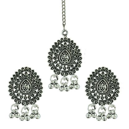 Navratri Oxidised Choker Set – Necklace, Earrings, Maang Tikka & Bracelet
