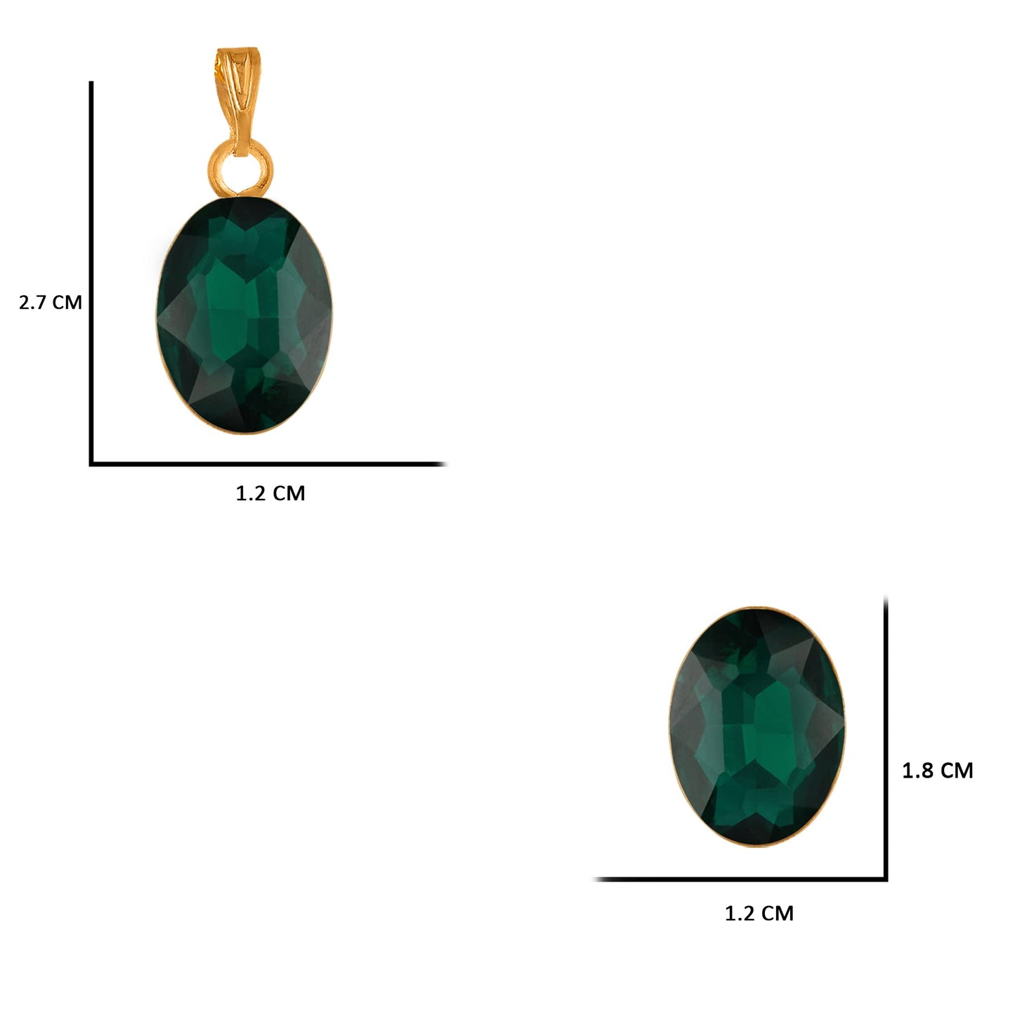 Crystal Pendant & Earring Set – Octagon & Oval Cut (Rani Pink & Green)