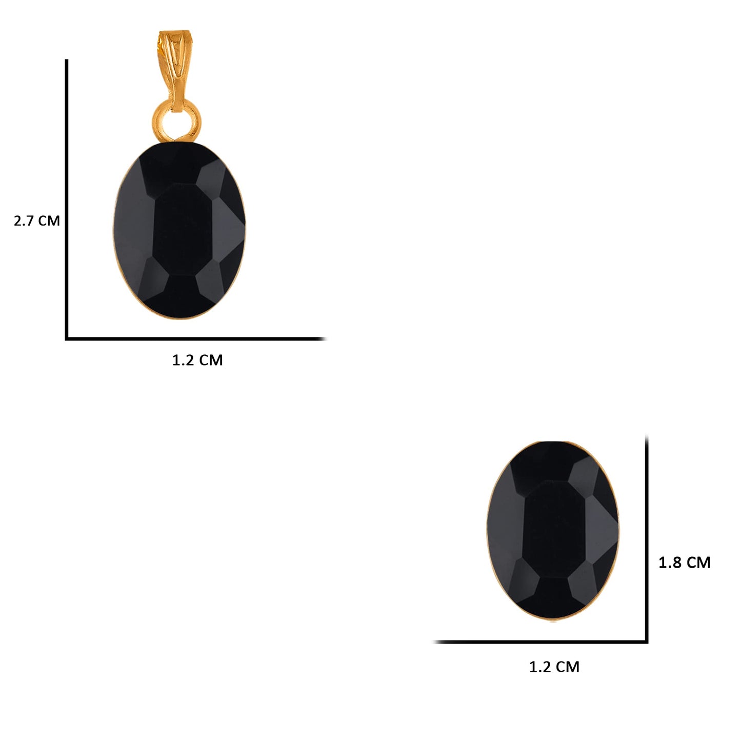 Crystal Pendant & Earring Set – Octagon & Oval Cut (Wine & Black)