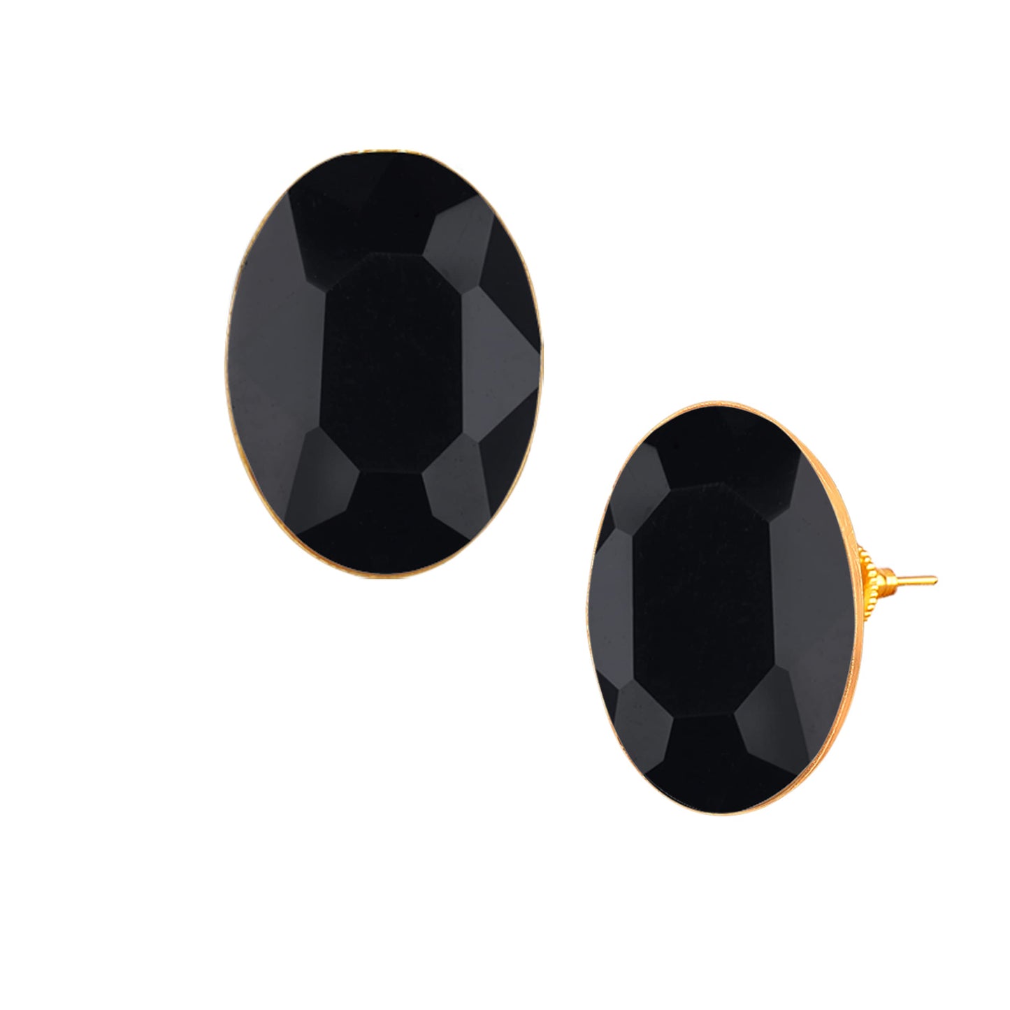 Crystal Pendant & Earring Set – Octagon & Oval Cut (Wine & Black)