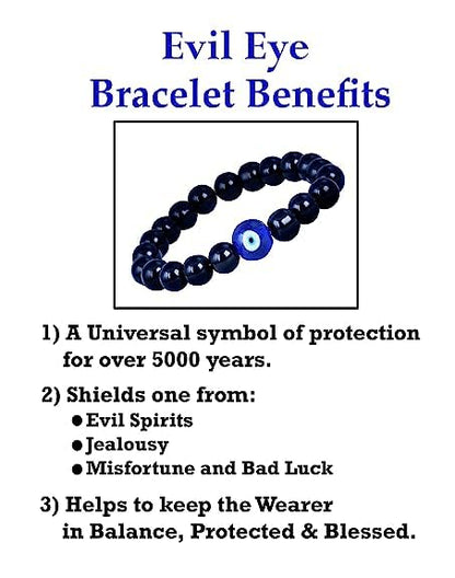 Forless Handmade Rakhi Combo Couple Pair Silver Plated Blue Evil Eye Unisex Rakhi Bracelets For Bhaiya Bhabhi With Roli Chawal And Written Greeting Note