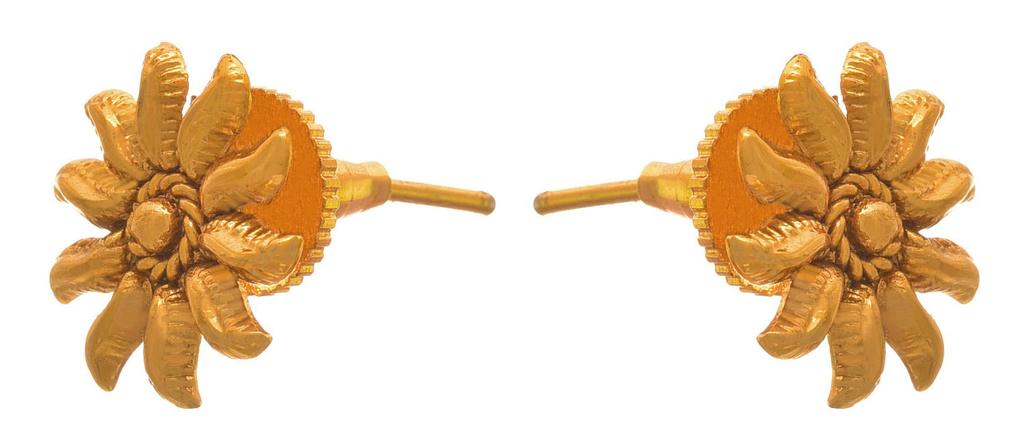One Gram Gold-Plated Small Stud Earrings – Minimalist Traditional Design
