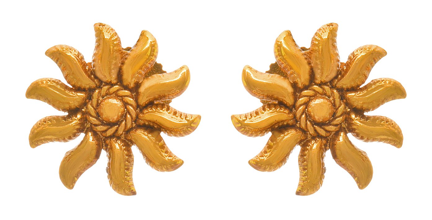 One Gram Gold-Plated Small Stud Earrings – Minimalist Traditional Design