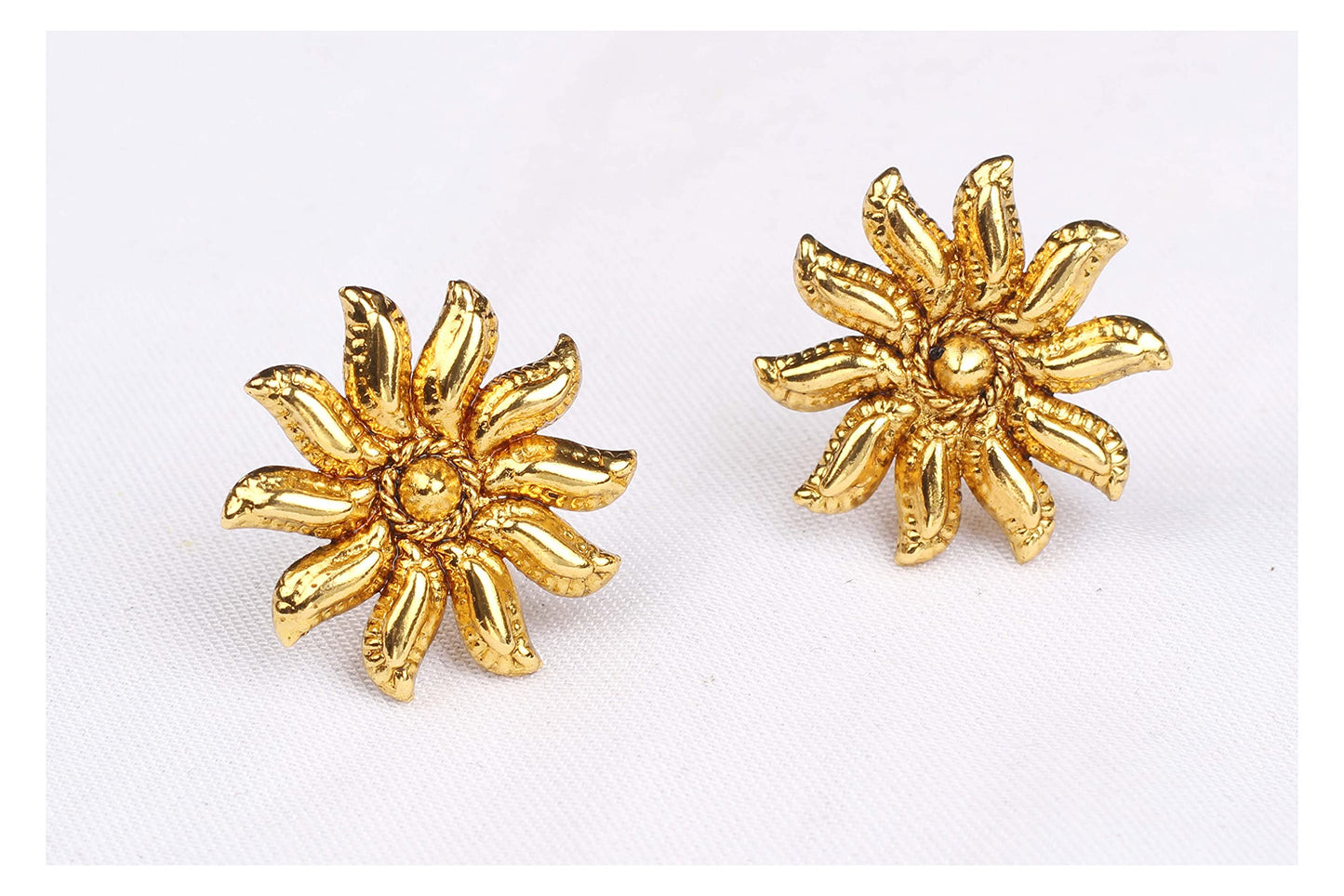 One Gram Gold-Plated Small Stud Earrings – Minimalist Traditional Design