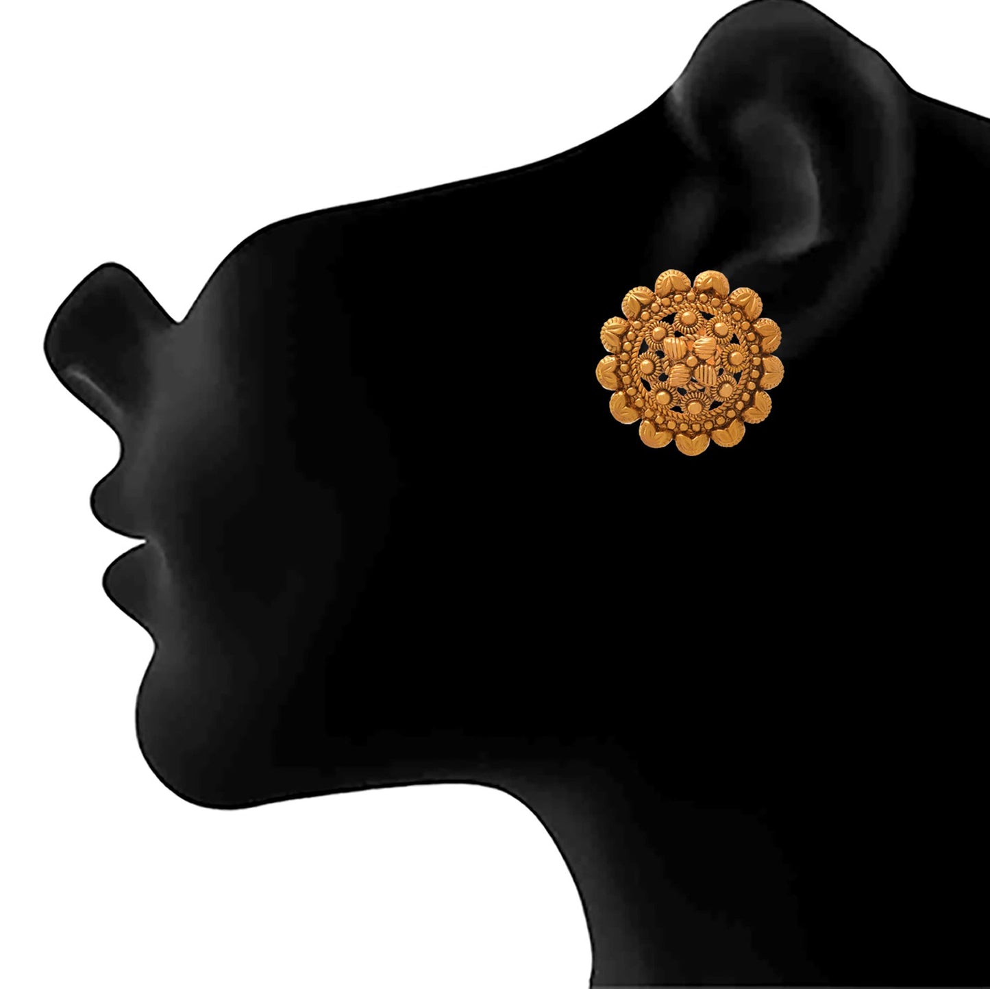 Premium One Gram Gold Studs – Handcrafted Traditional Jewelry