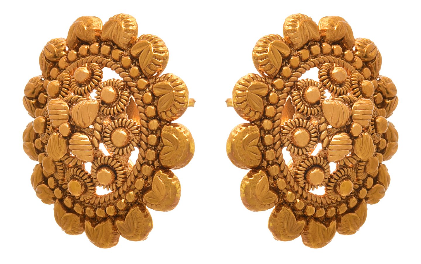 Premium One Gram Gold Studs – Handcrafted Traditional Jewelry