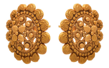 Premium One Gram Gold Studs – Handcrafted Traditional Jewelry