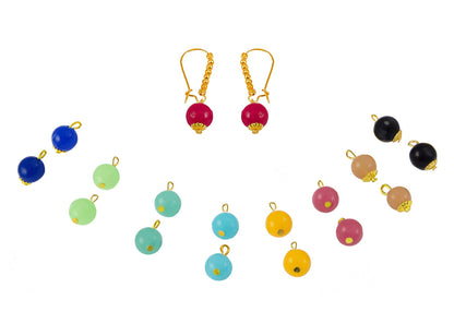 Multicolor Pearl & Gold-Plated Earring Set – 9-Pair Variety Pack