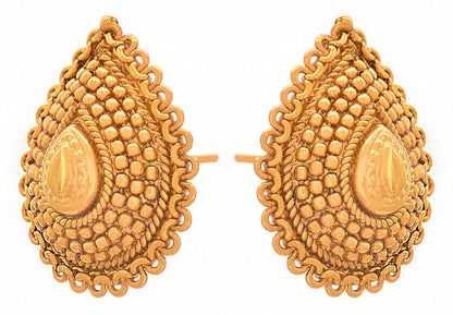 One Gram Gold-Plated Drop Stud Earrings – Elegant Traditional Design