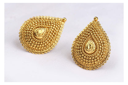 One Gram Gold-Plated Drop Stud Earrings – Elegant Traditional Design