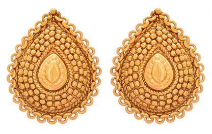 One Gram Gold-Plated Drop Stud Earrings – Elegant Traditional Design