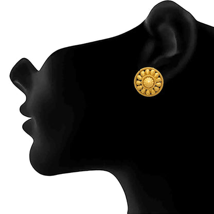 One Gram Gold Plated Stud Earrings – Traditional Ethnic Design