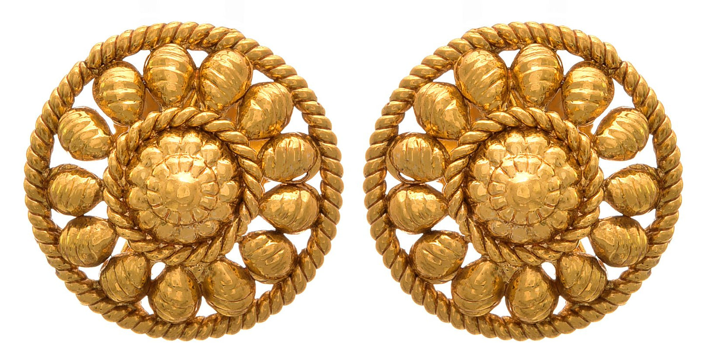 One Gram Gold Plated Stud Earrings – Traditional Ethnic Design