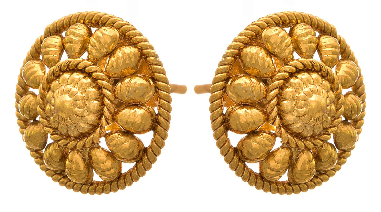 One Gram Gold Plated Stud Earrings – Traditional Ethnic Design