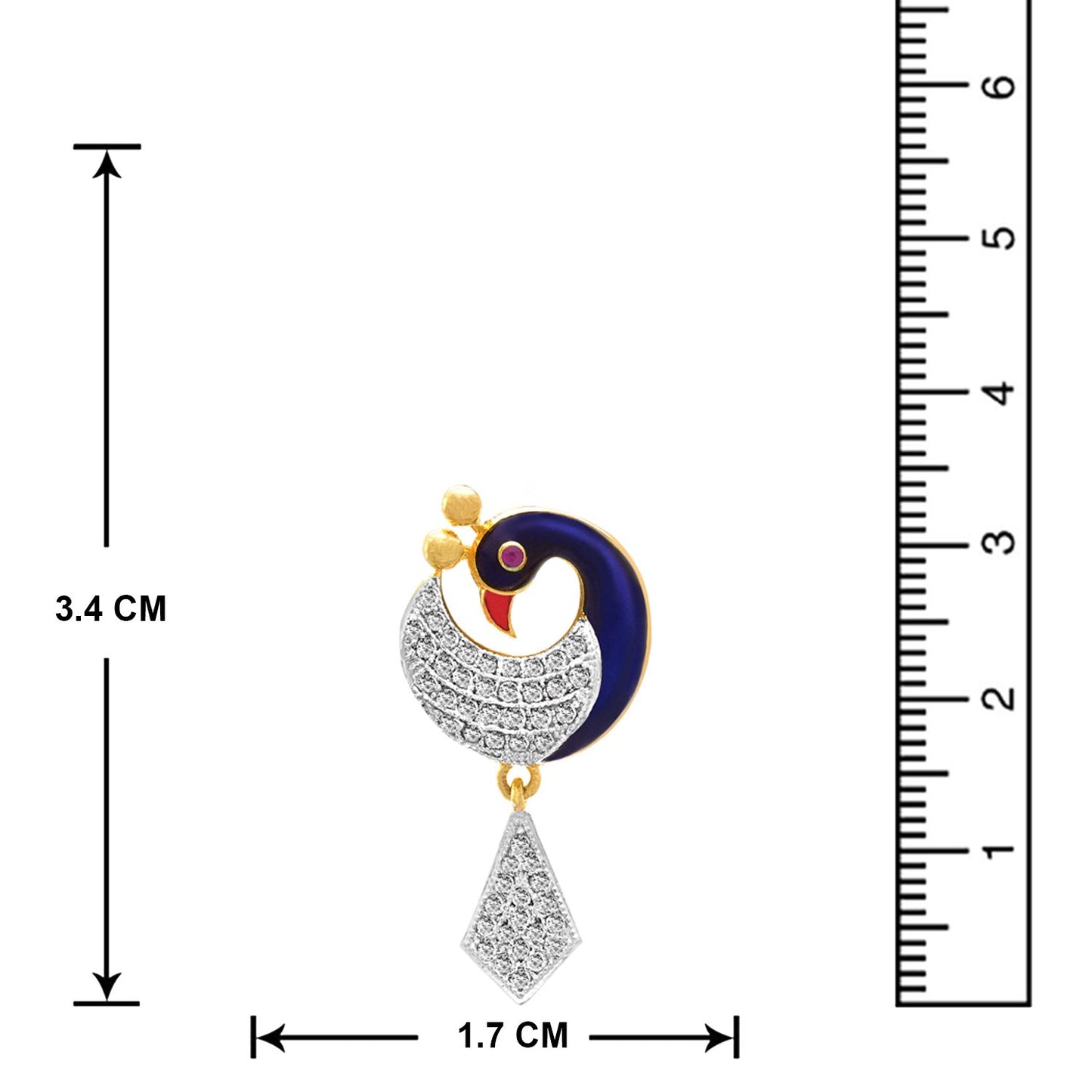 Meenakari Peacock Earrings – One Gram Gold-Plated with CZ American Diamond