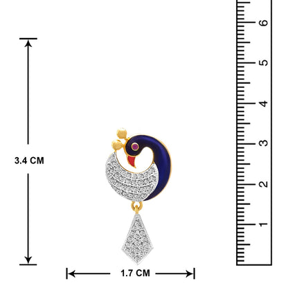 Meenakari Peacock Earrings – One Gram Gold-Plated with CZ American Diamond