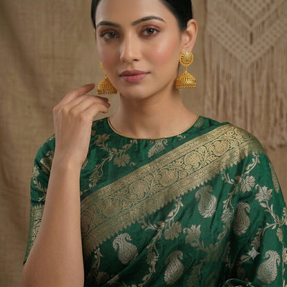 Gold-Plated Dome Jhumka Earrings – Traditional Ethnic Statement Jewelry
