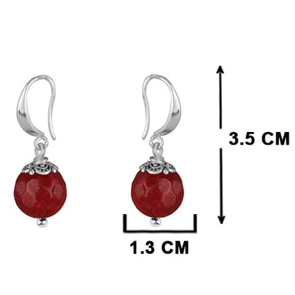 Oxidised Buddha Earrings – German Silver Plated with Onyx & Maroon Beads