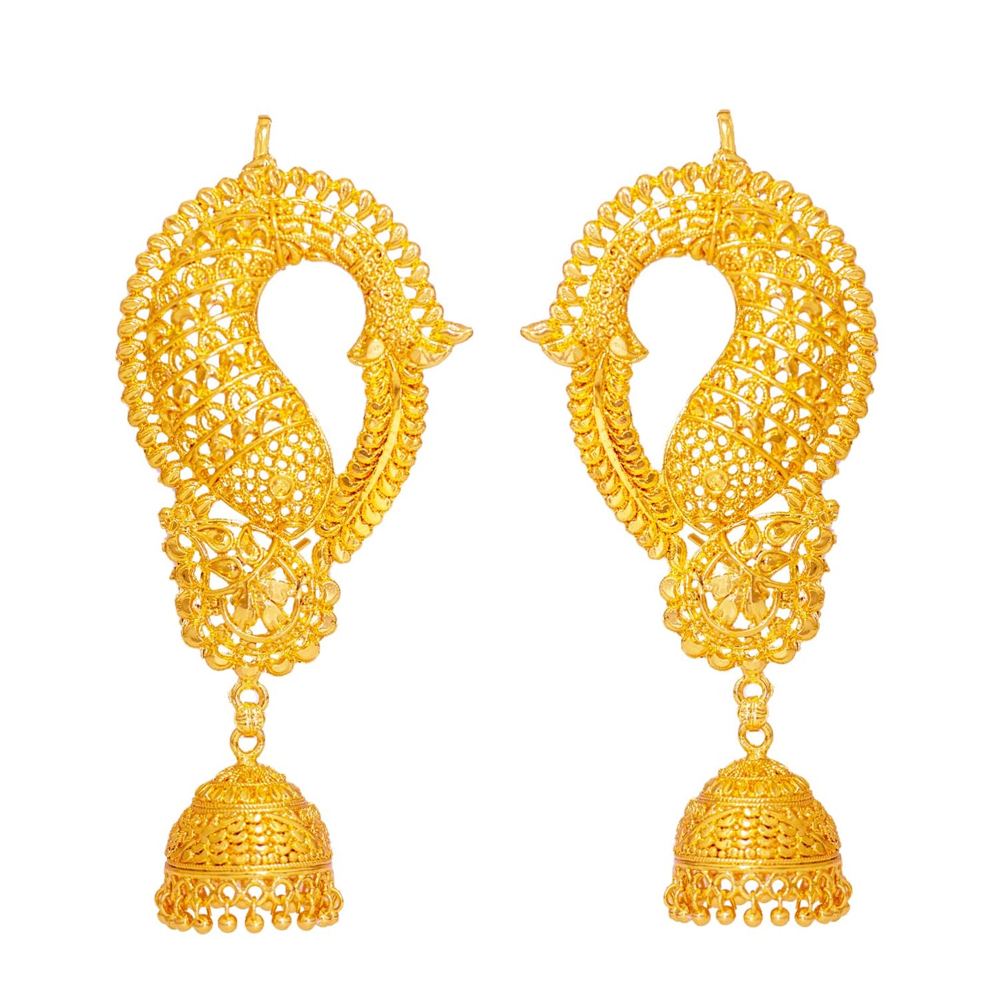 Gold-Plated Floral Ear Cuff Earrings – Minimalist Statement Jewelry