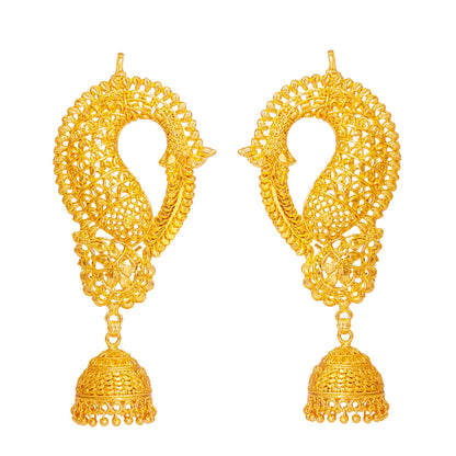Gold-Plated Floral Ear Cuff Earrings – Minimalist Statement Jewelry