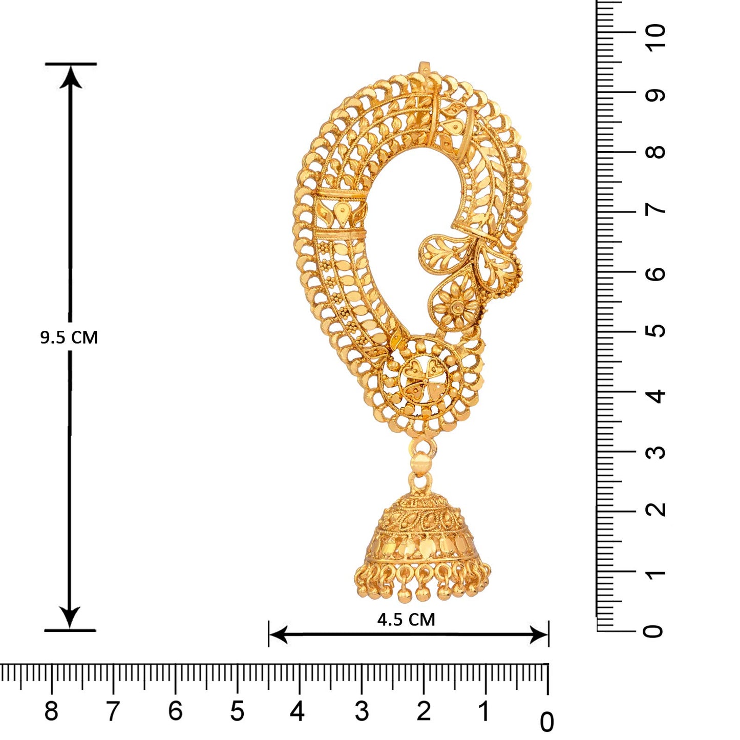 Gold-Plated Floral Ear Cuff Earrings – Copper-Base Minimalist Jewelry