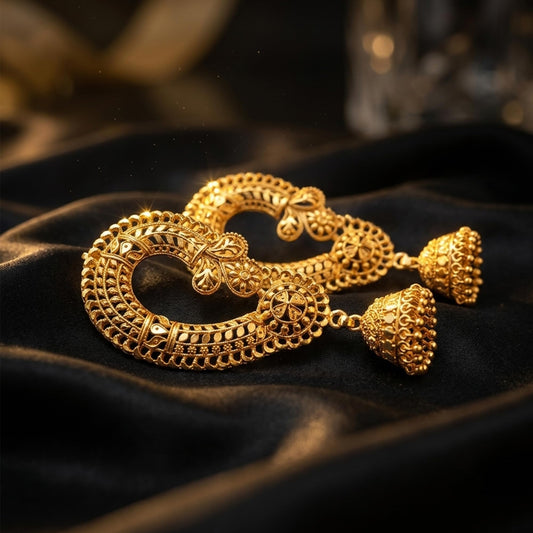 Gold-Plated Floral Ear Cuff Earrings – Copper-Base Minimalist Jewelry