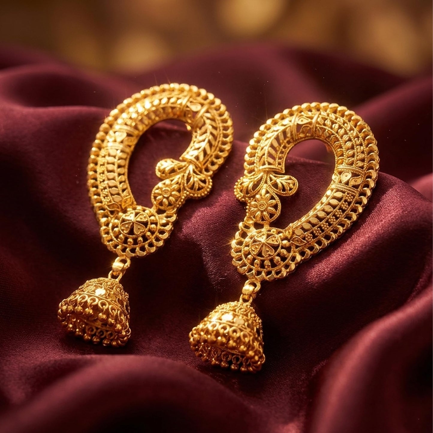 Gold-Plated Floral Ear Cuff Earrings – Copper-Base Minimalist Jewelry
