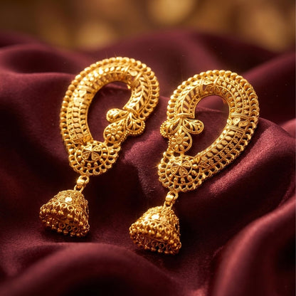 Gold-Plated Floral Ear Cuff Earrings – Copper-Base Minimalist Jewelry