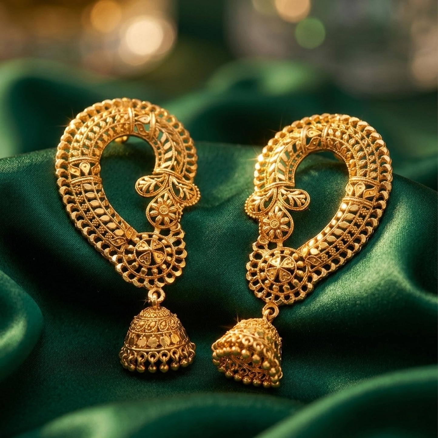 Gold-Plated Floral Ear Cuff Earrings – Copper-Base Minimalist Jewelry
