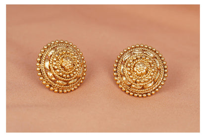 One Gram Gold Floral Stud Earrings – Traditional Ethnic Design