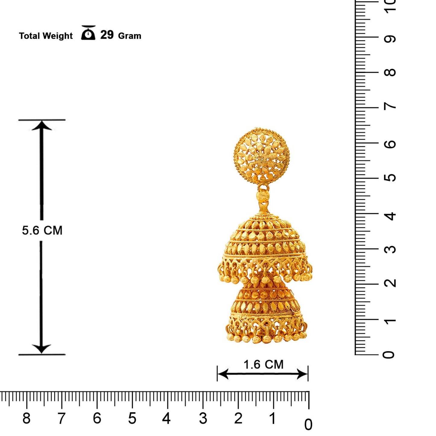 One Gram Gold Two-Layer Jhumki Earrings – Traditional Ethnic Design