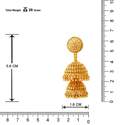 One Gram Gold Two-Layer Jhumki Earrings – Traditional Ethnic Design