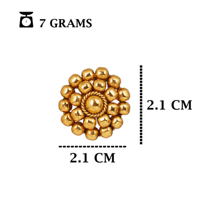 Elegant Golden Beaded Stud Earrings – Minimalist Design for Daily Wear