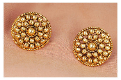 Elegant Gold-Plated Stud Earrings – Minimalist Jewelry for Daily Wear