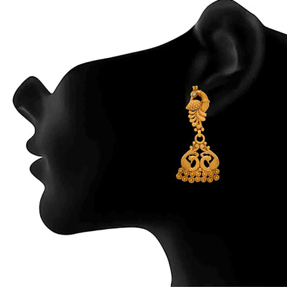 One Gram Gold Plated Mangalsutra Set – Traditional Design with Matching Earrings