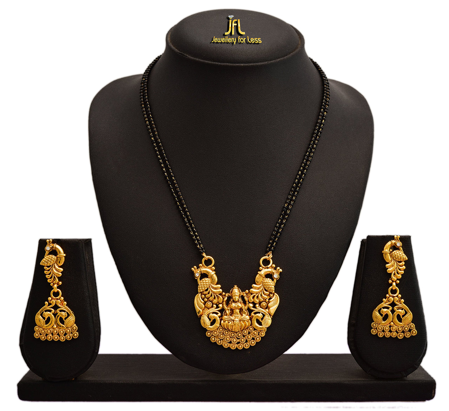 One Gram Gold Plated Mangalsutra Set – Traditional Design with Matching Earrings