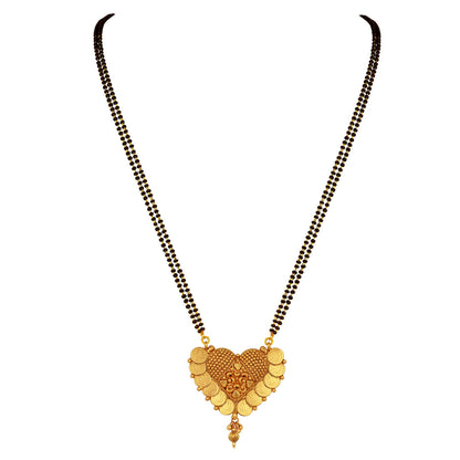 One Gram Gold Plated Goddess Laxmi Coin Mangalsutra